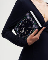 Florence Midnight Garden Embroidered Book Box in Navy Velvet
