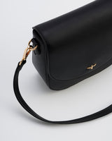 Black Saddle Crossbody Bag
