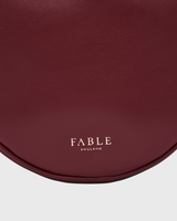 Chloe Owl Embroidered Circle Bag in Burgundy