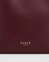 Floral Applique Margot Bucket Bag in Burgundy