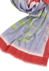 Catherine Rowe Pet Portraits Pug Blue Lightweight Scarf