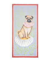 Catherine Rowe Pet Portraits Pug Blue Lightweight Scarf