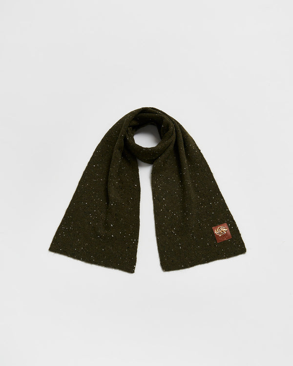Flecked Yarn Green Scarf Wrap