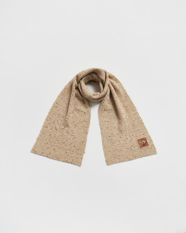 Flecked Yarn Taupe Scarf Wrap