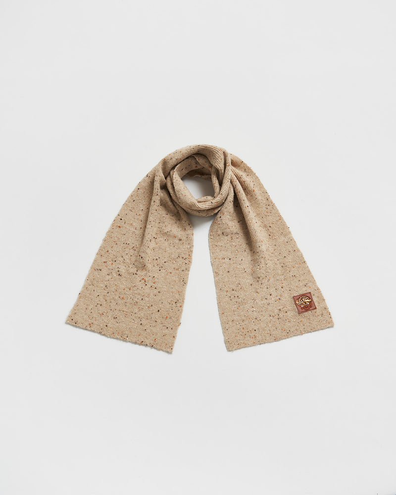 Flecked Yarn Taupe Scarf Wrap