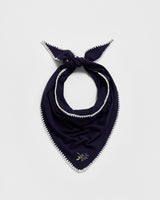 Triangle Blanket-Stitch Blue Scarf