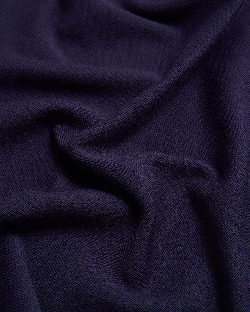 Triangle Blanket-Stitch Blue Scarf