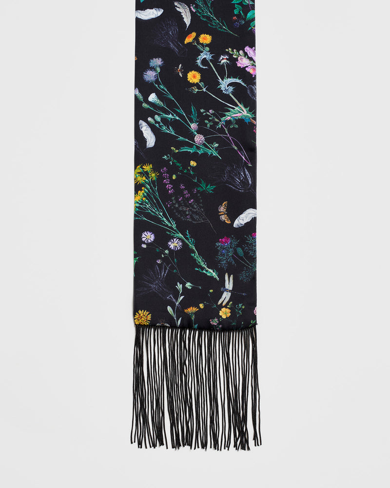 Wilderness Black Silky Scarf