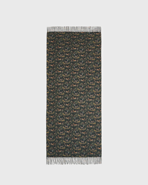 Into the Woods Green Tassel Scarf