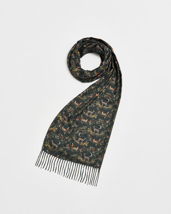 Into the Woods Green Tassel Scarf
