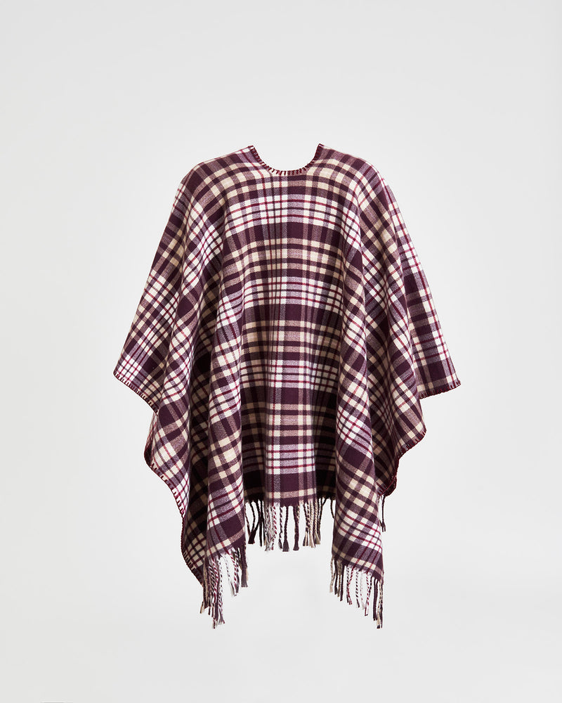 Caramel & Chocolate Check Cape