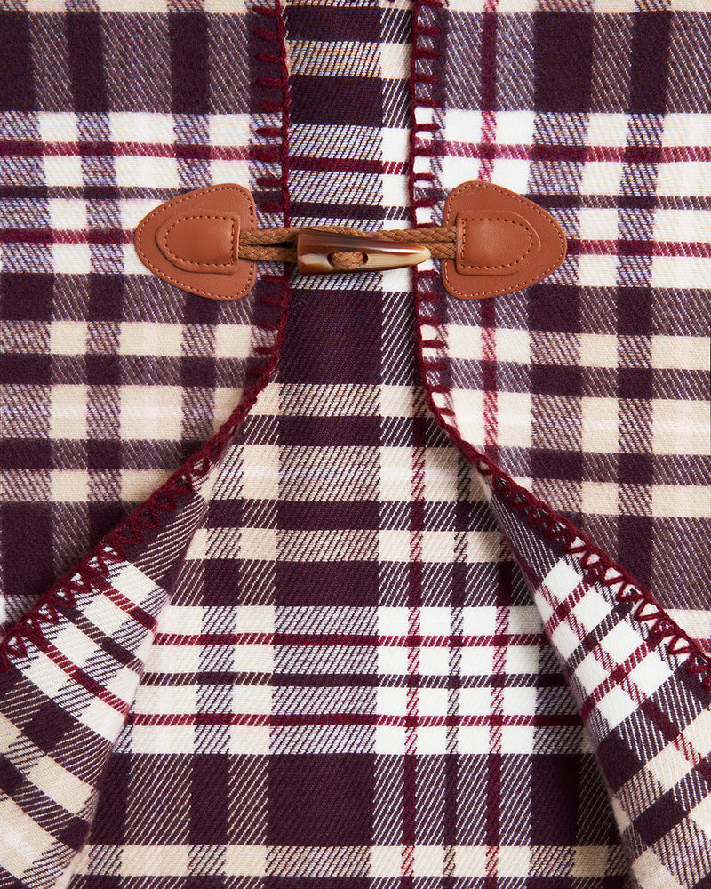 Caramel & Chocolate Check Cape