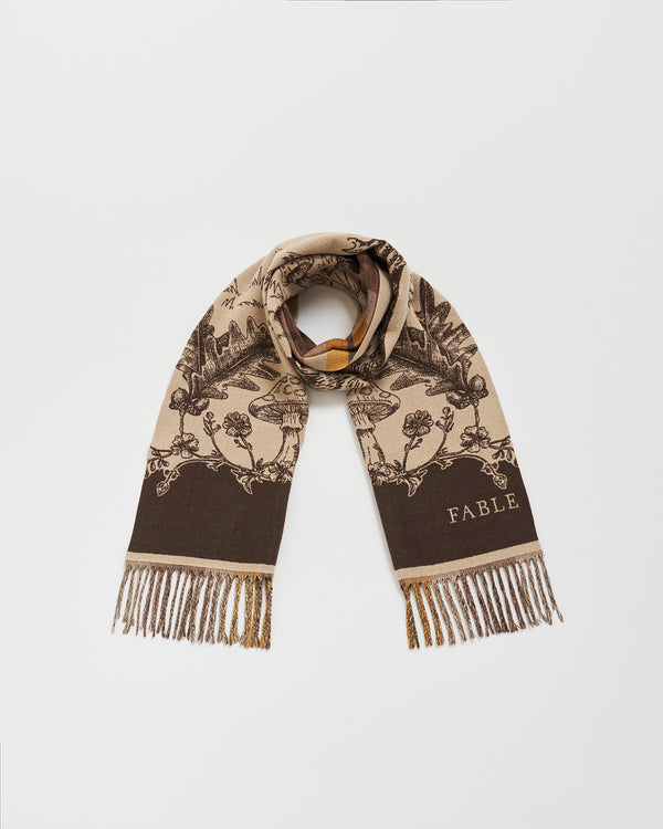 Woodland Tales Taupe Jacquard Scarf