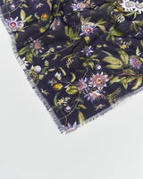 Passion Flower Navy Scarf