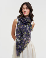 Passion Flower Navy Scarf
