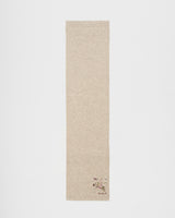 Eve Floral Embroidered Knitted Scarf in Oat Marl