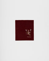 Eve Floral Embroidered Knitted Scarf in Red Marl