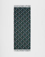 Niva Long Fringed Scarf in Forest Green