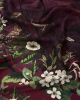 Orla Narrative Medium Square Scarf in Burgundy