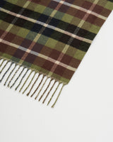 Woodland Scene, Check Long Jacquard Scarf in Khaki