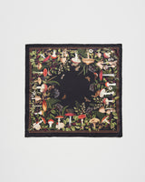 Orla Mushroom Small Square Scarf in Black