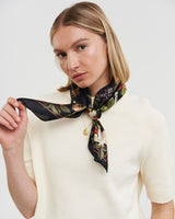 Orla Mushroom Small Square Scarf in Black