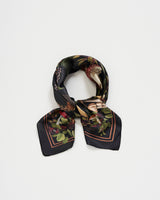 Orla Mushroom Small Square Scarf in Black