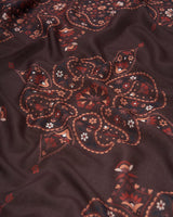 Eve Paisley Large Square Pashmina Scarf in Chocolate