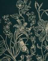 Midnight Garden Long Jacquard Scarf in Green