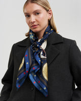 Zodiac Medium Square Scarf in Navy