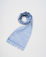 Zodiac Long Fringed Scarf in Blue