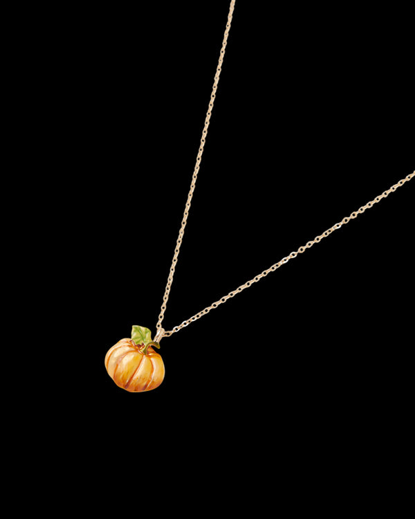 Enamel Pumpkin Short Necklace