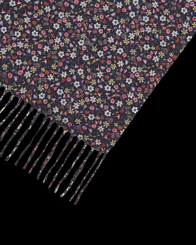 Floral Ditsy Scarf with Tassels