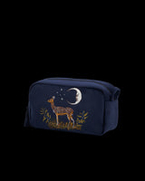 Deer & Moon Embroidered Pouch Blueberry Velvet