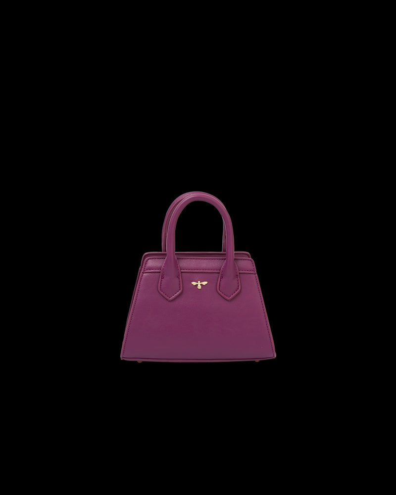 Floral Engravings Mini Plum Tote