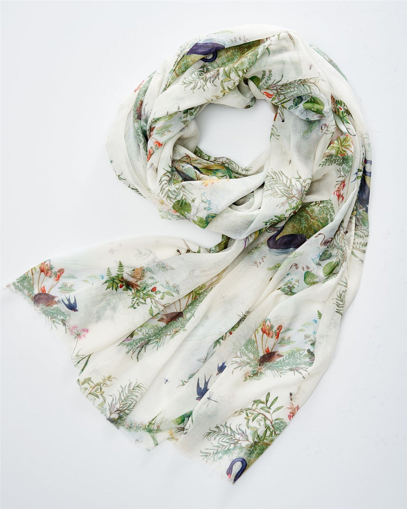 Whispering Willows Ivory Light Weight Scarf
