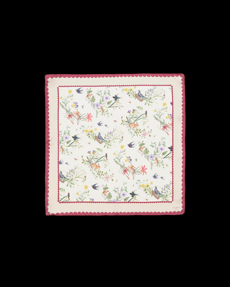 Running Bunny Toile Ivory Square Scarf