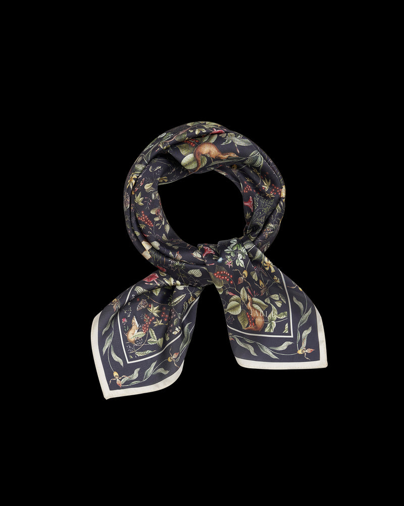 Wolf Garden Navy Square Scarf