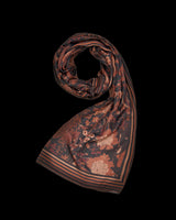 Deco Blooms Brown Stripe Border Midweight Scarf