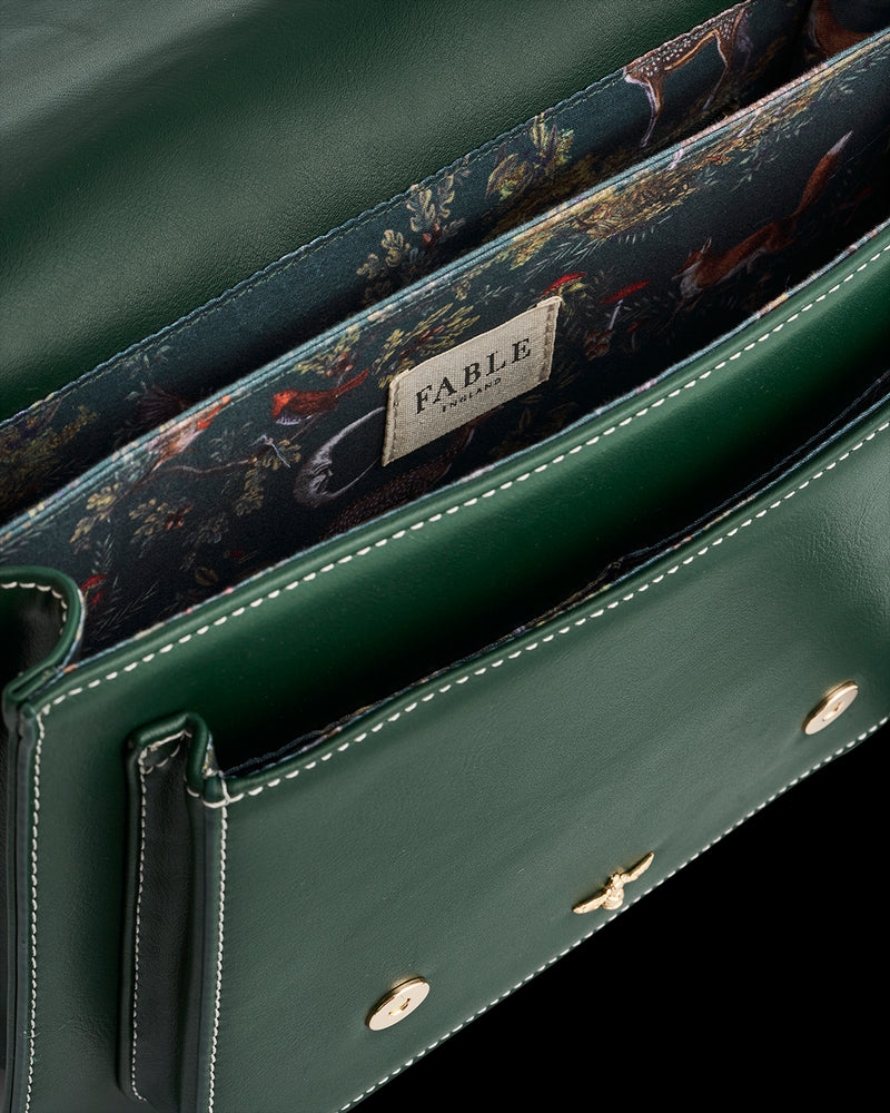 Into the Woods Green Classic Satchel
