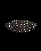 Floral Ditsy Black Satin Embroidered Collar