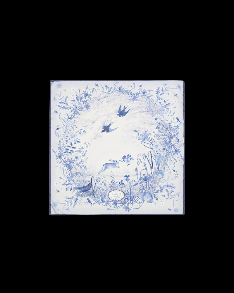 Bunny Blues Narrative Square Scarf