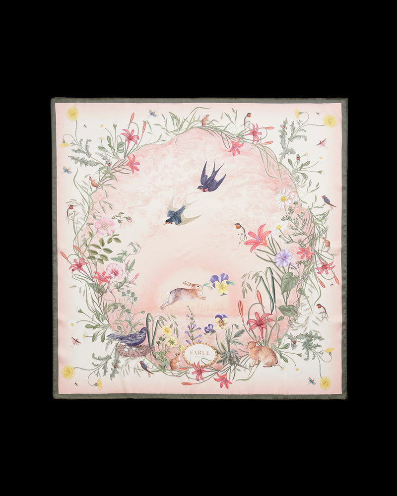 High Tea Narrative Ivory Square Scarf