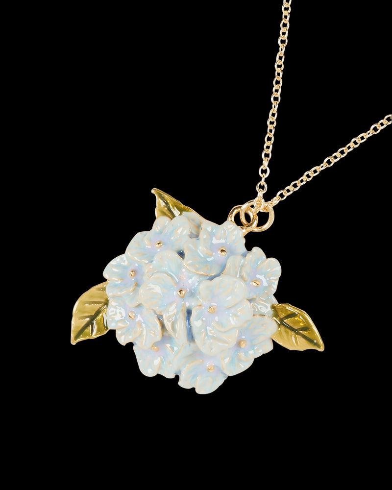 Enamel Hydrangea Necklace