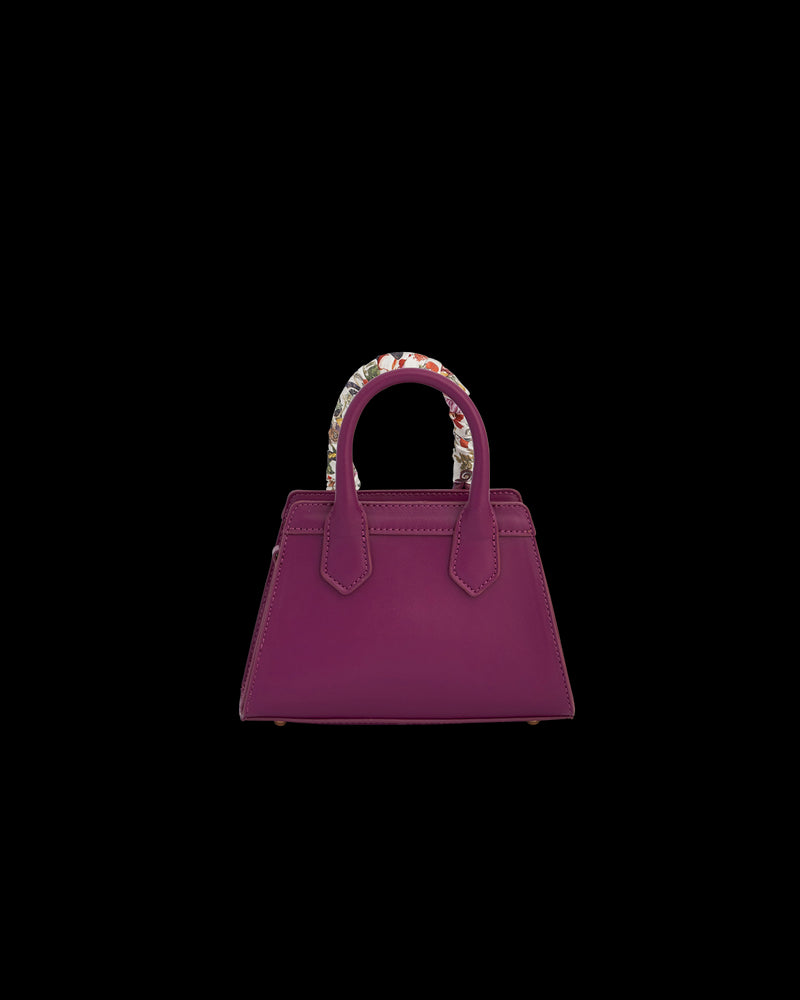 Floral Engravings Mini Plum Tote