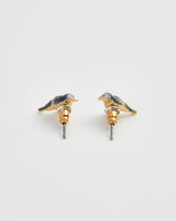 Enamel Blue Tit Stud Earrings