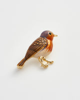 Enamel Robin Brooch