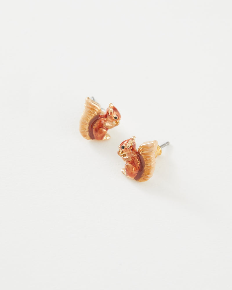 Enamel Red Squirrel Earrings