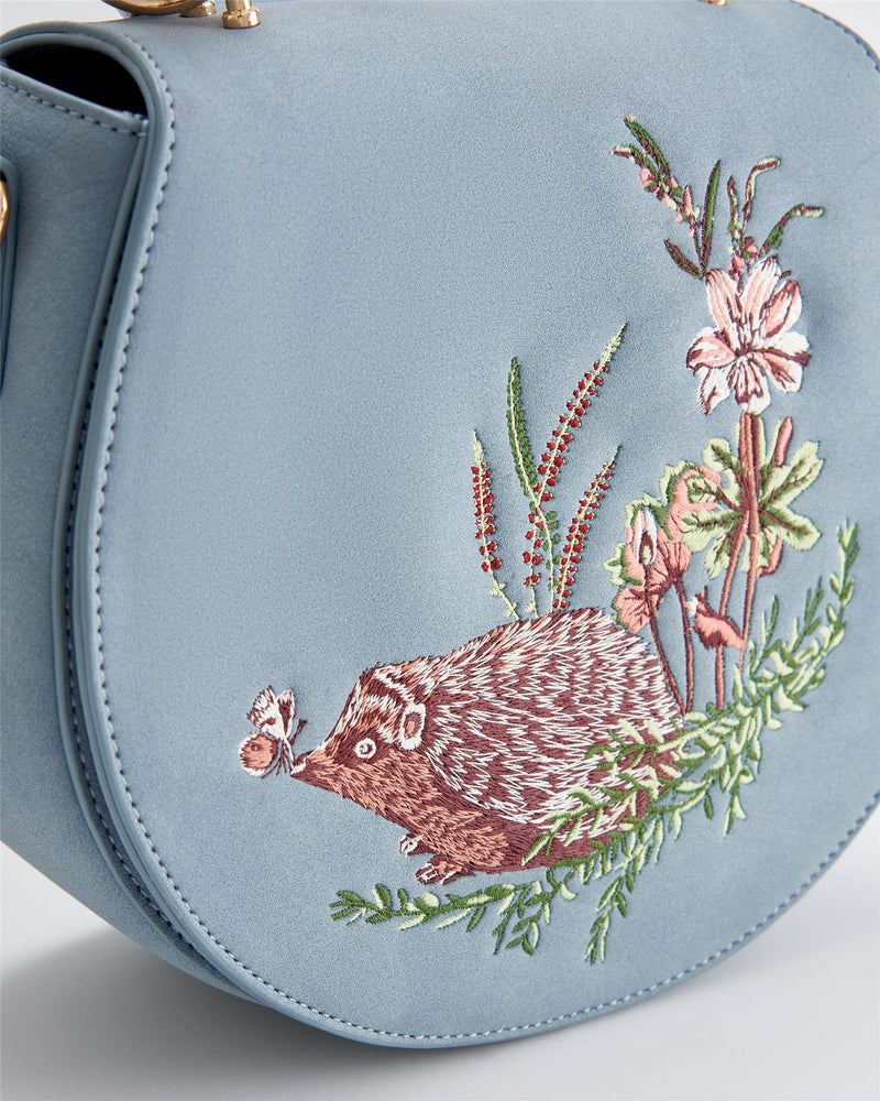 Rebecca Saddle Bag Embroidered Hedgehog