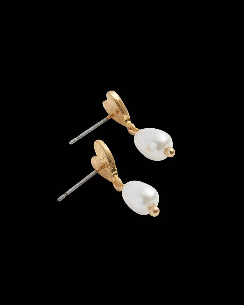 Forget-Me-Not Heart & Pearl Earrings